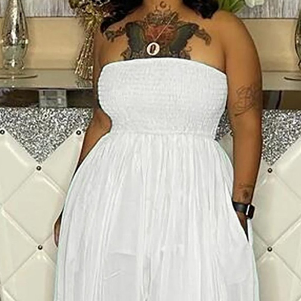 Plus Size Bandeau Wide Leg Jumpsuit - Picture 2 of 2